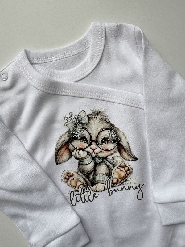 Body kopertowe białe z długim rękawem little bunny rozmiar 68