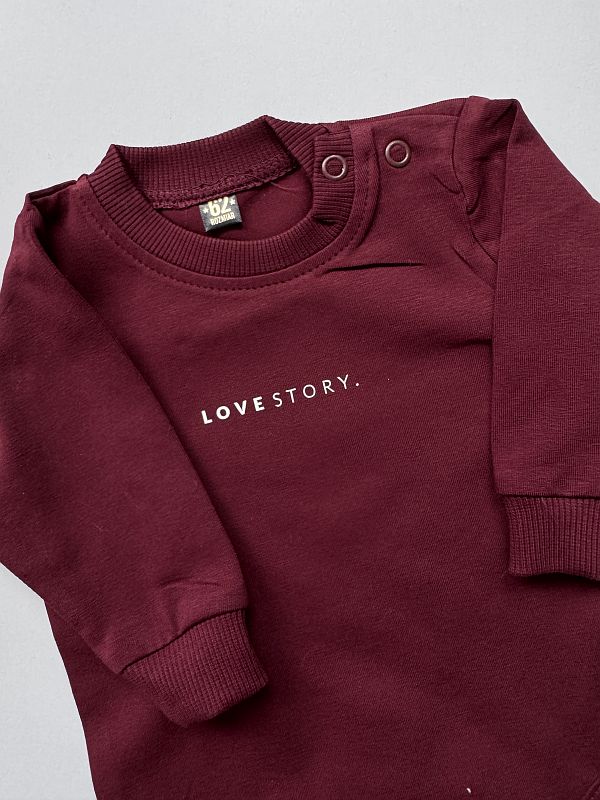 Body bordowe z długim rękawem love story rozmiar 62