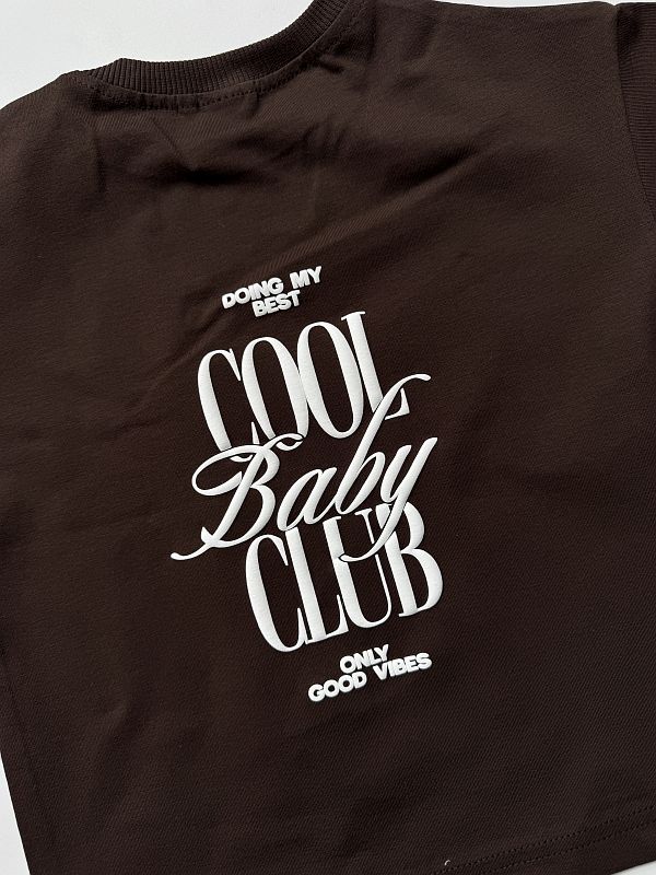 Koszulka czekoladowa z krótkim rękawem cool baby club rozmiar 92