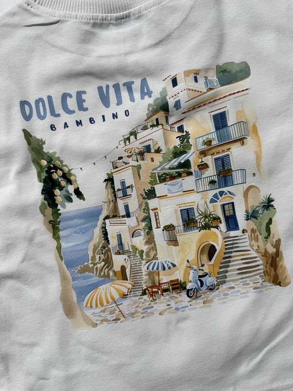 Koszulka ecru z krótkim rękawem dolce vita bambino rozmiar 92