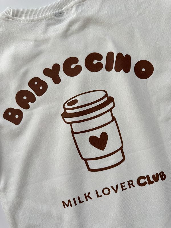 Koszulka ecru z krótkim rękawem babyccino rozmiar 128