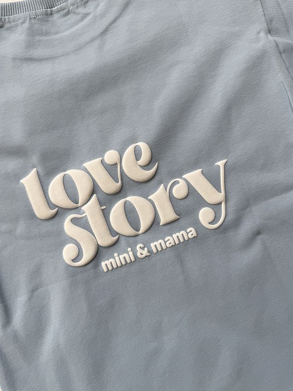 Koszulka błękitna z krótkim rękawem love story rozmiar 128