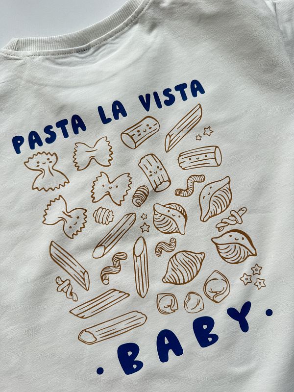 Koszulka ecru z krótkim rękawem pasta la vista baby rozmiar 122