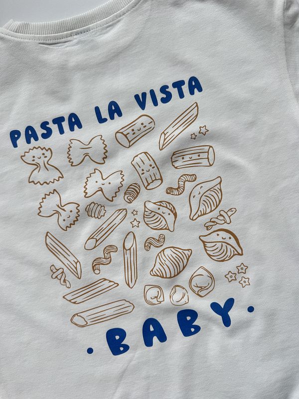 Koszulka ecru z krótkim rękawem pasta la vista baby rozmiar 116