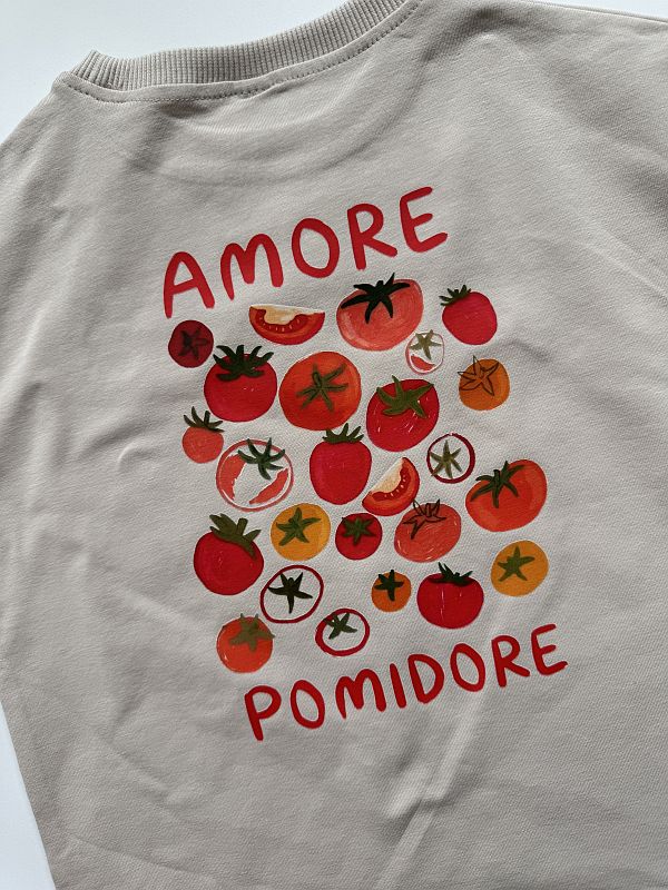 Koszulka beżowa z krótkim rękawem amore pomidore rozmiar 104