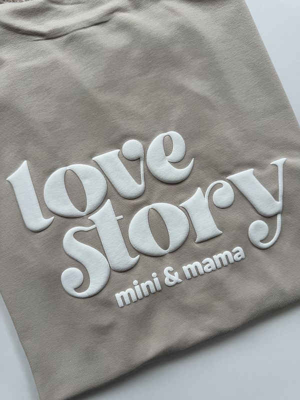 Koszulka damska beżowa love story rozmiar oversize