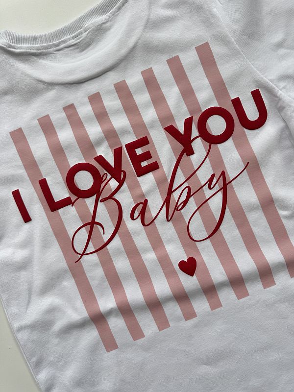 Koszulka damska biała I love you baby rozmiar S