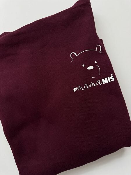 Bluza damska bordowa mama miś rozmiar S