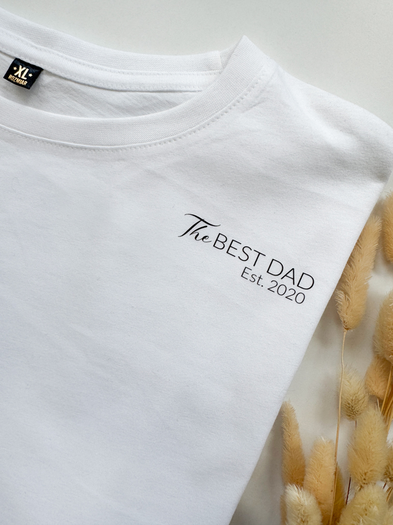 Koszulka męska z nadrukiem the best dad est.