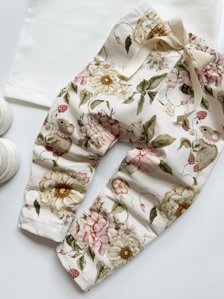 Legginsy dziecięce myszki w ogrodzie