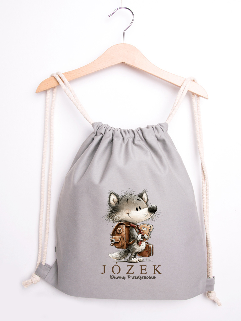 Worek dla dziecka wilk dumny przedszkolak + imię