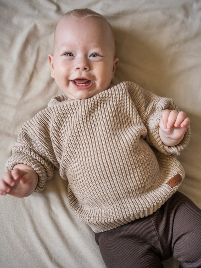 Sweter dziecięcy bawełniany kawowy - obrazek 5