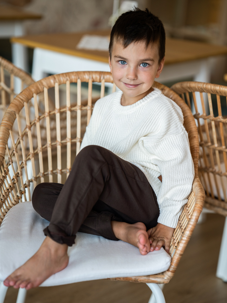 Sweter dziecięcy bawełniany ecru