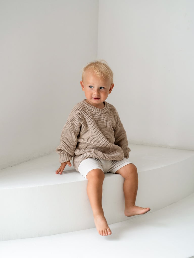 Sweter dziecięcy bawełniany kawowy - obrazek 3