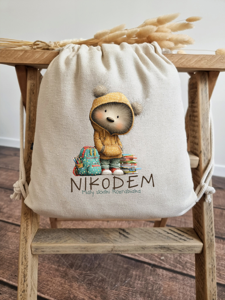 Worek dla dziecka misiek rozrabiaka + imię
