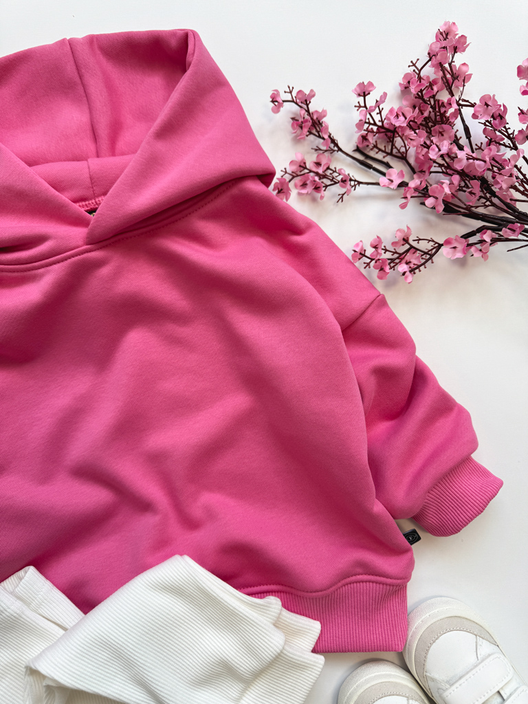Bluza dziecięca z kapturem różowa