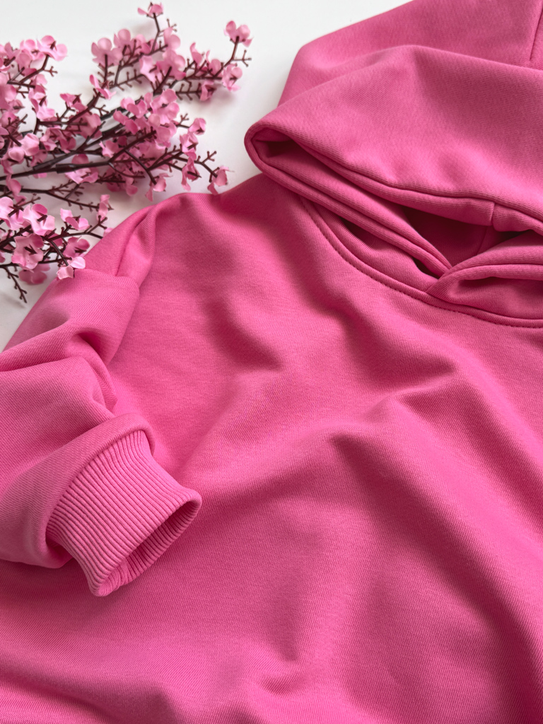 Bluza dziecięca z kapturem różowa - obrazek 3