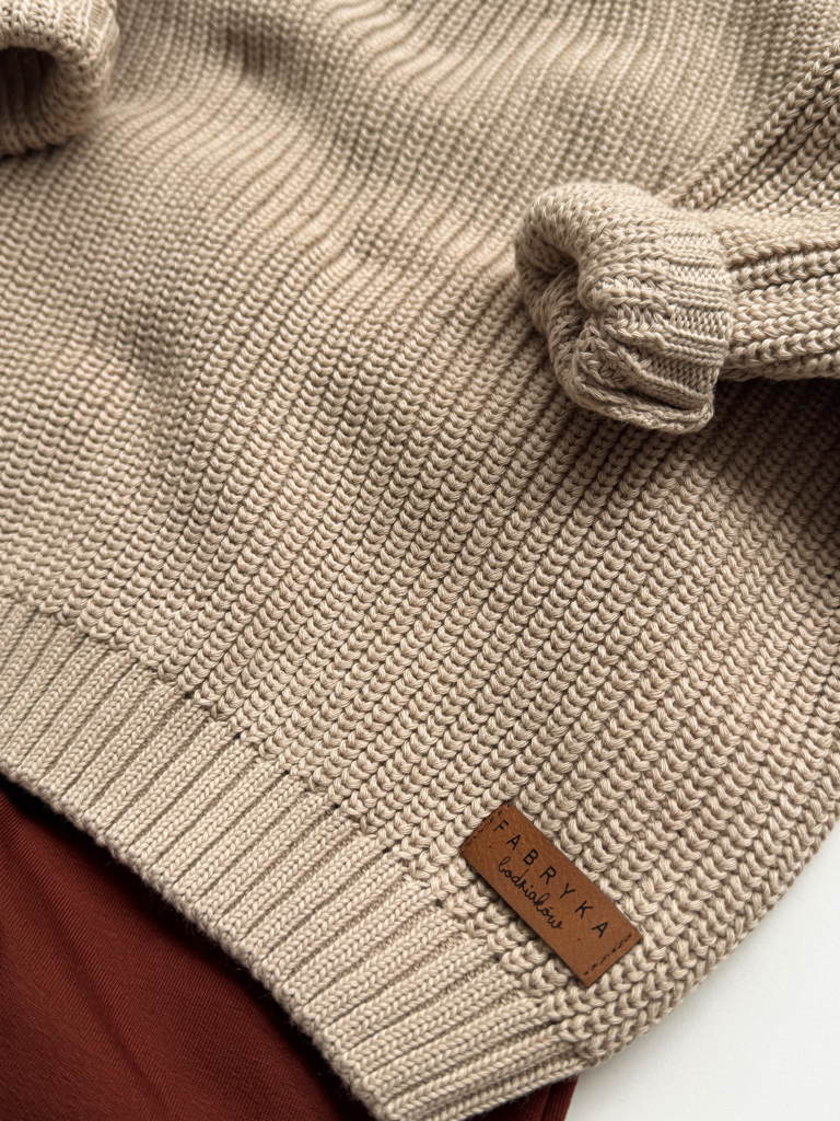 Sweter dziecięcy bawełniany kawowy - obrazek 7
