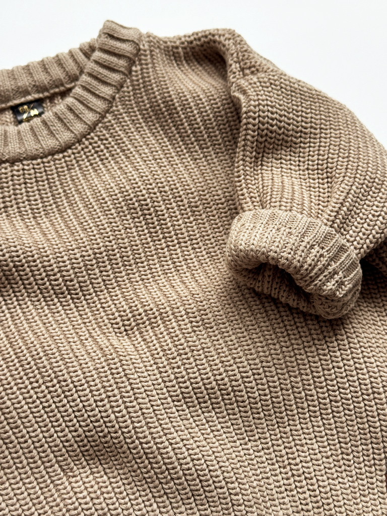 Sweter dziecięcy bawełniany kawowy - obrazek 8