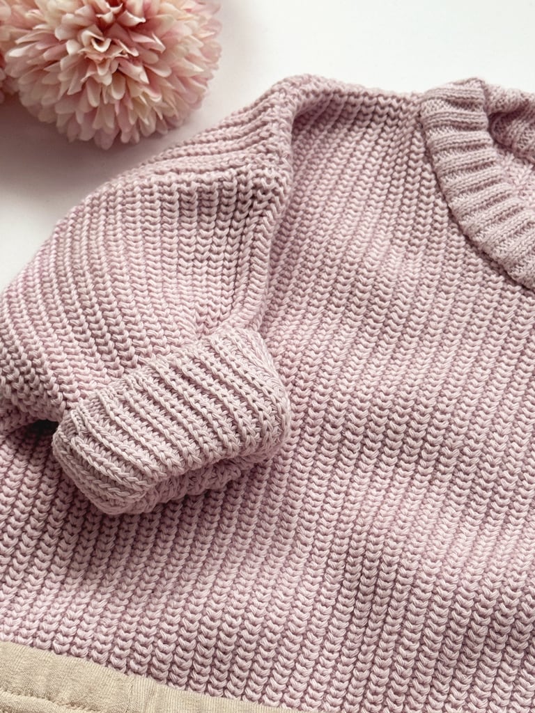 Sweter dziecięcy bawełniany pudrowy róż - obrazek 10