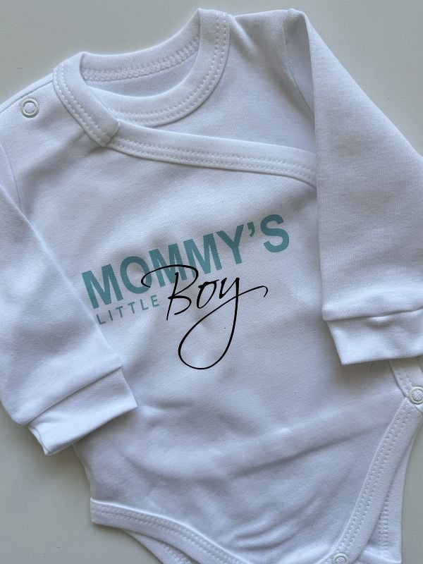 Body kopertowe białe z długim rękawem mommy's little boy rozmiar 56