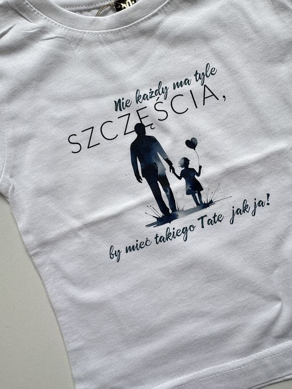 Koszulka biała z krótkim rękawem nie każdy ma tyle szczęścia... rozmiar 80