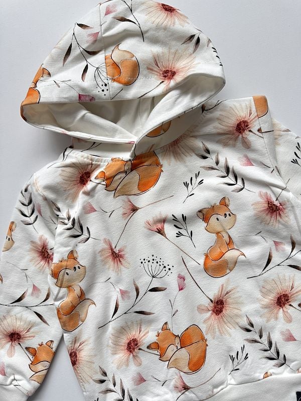 Bluza z kapturem print liski rozmiar 80