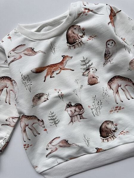 Bluza print leśne zwierzątka rozmiar 80