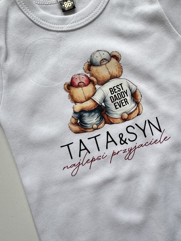 Body białe krótki rękaw tata i syn najlepsi przyjaciele rozmiar 86
