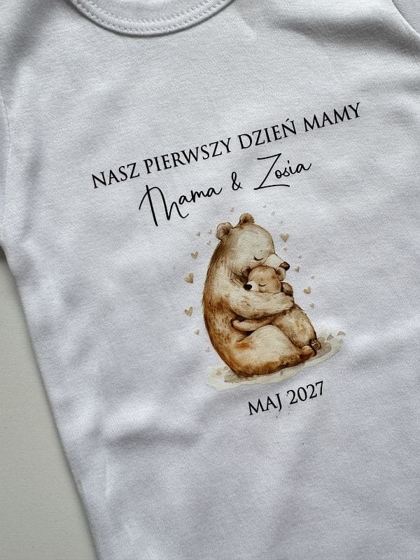 Body białe krótki rękaw nasz pierwszy dzień mamy Zosia rozmiar 86