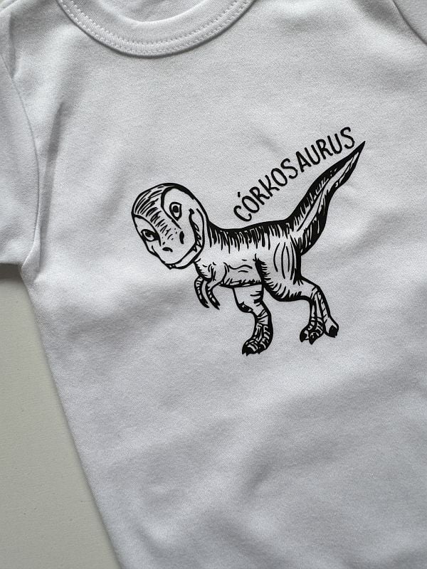Body białe krótki rękaw córkosaurus rozmiar 86