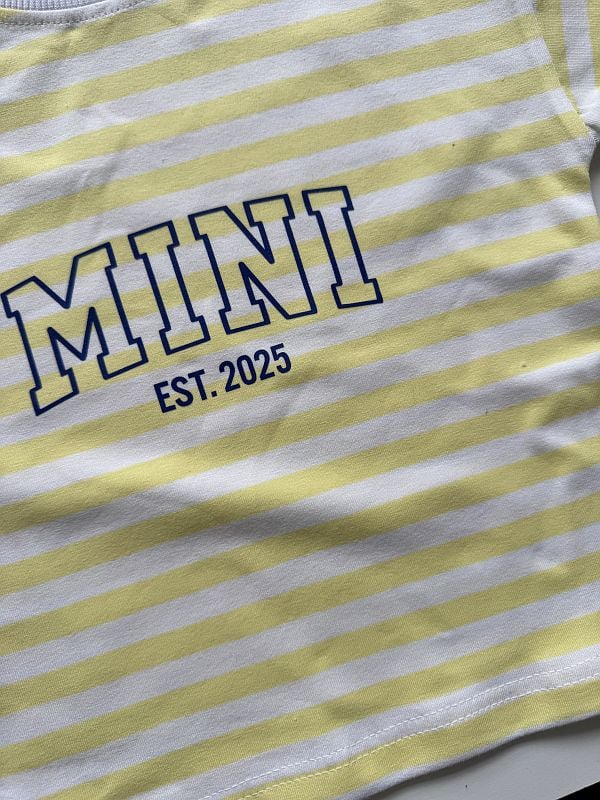 Koszulka żółte paski krótki rękaw mini 2025 rozmiar 86