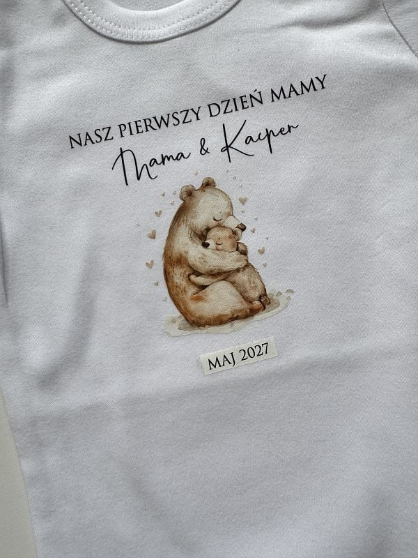 Body białe krótki rękaw nasz pierwszy dzień mamy Kacper rozmiar 86
