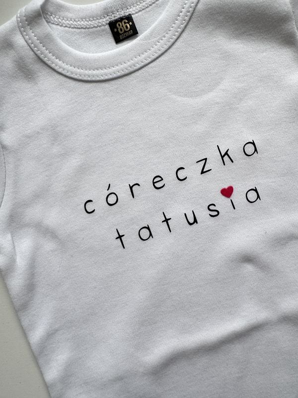 Body białe krótki rękaw córeczka tatusia rozmiar 86
