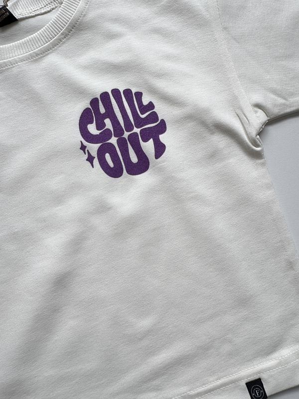 Koszulka ecru krótki rękaw chill out rozmiar 86