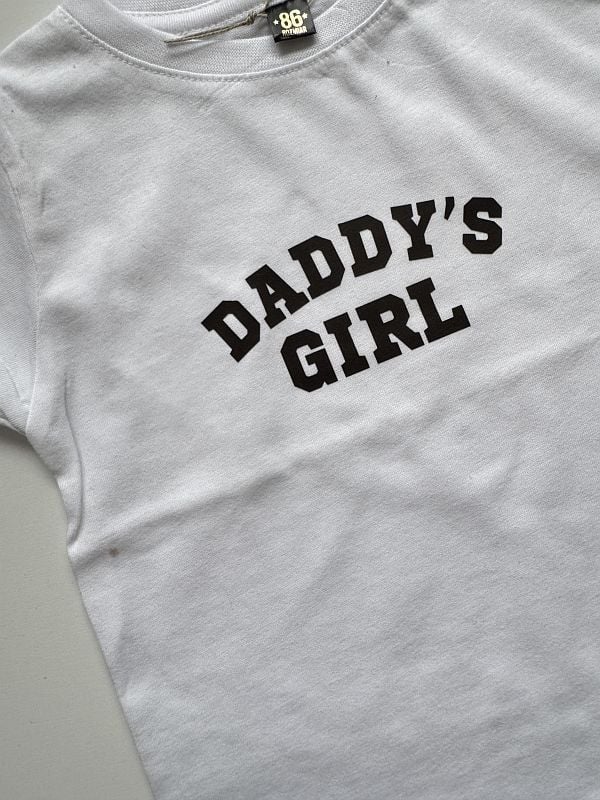 Koszulka biała krótki rękaw daddy's girl rozmiar 86
