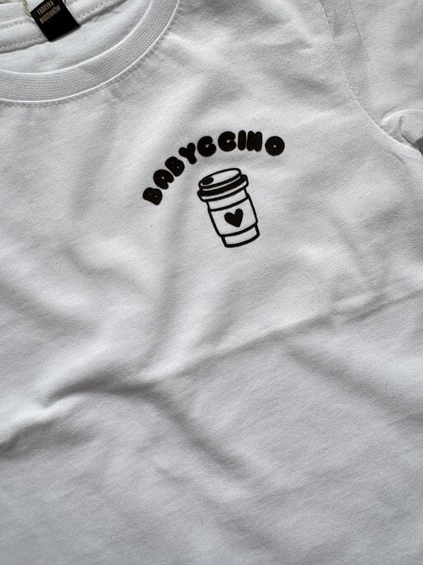 Koszulka biała krótki rękaw babyccino rozmiar 86