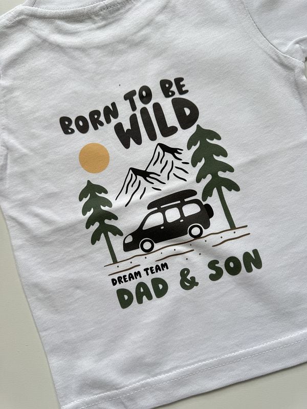Koszulka biała krótki rękaw born to be wild rozmiar 86