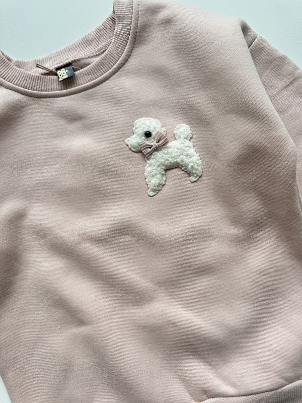 Bluza różowa naszywka pieska rozmiar 86