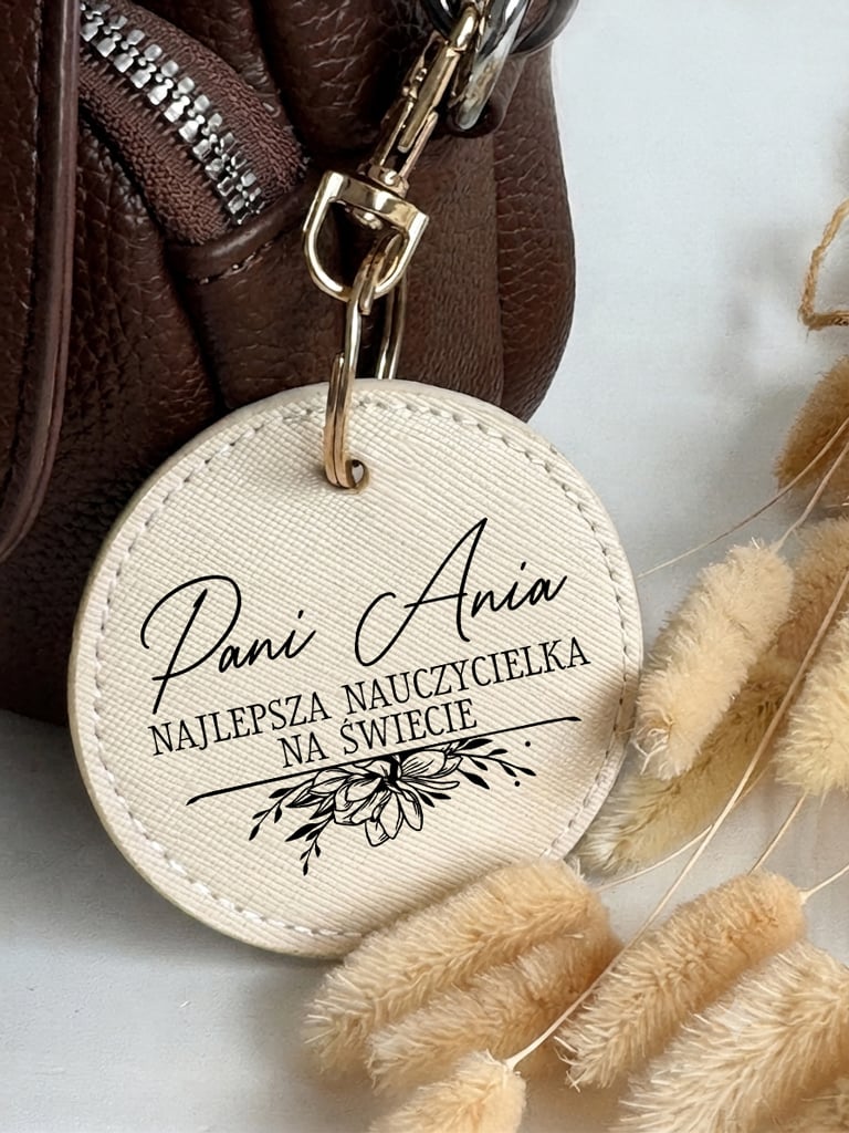 Breloczek z nadrukiem najlepsza nauczycielka na świecie