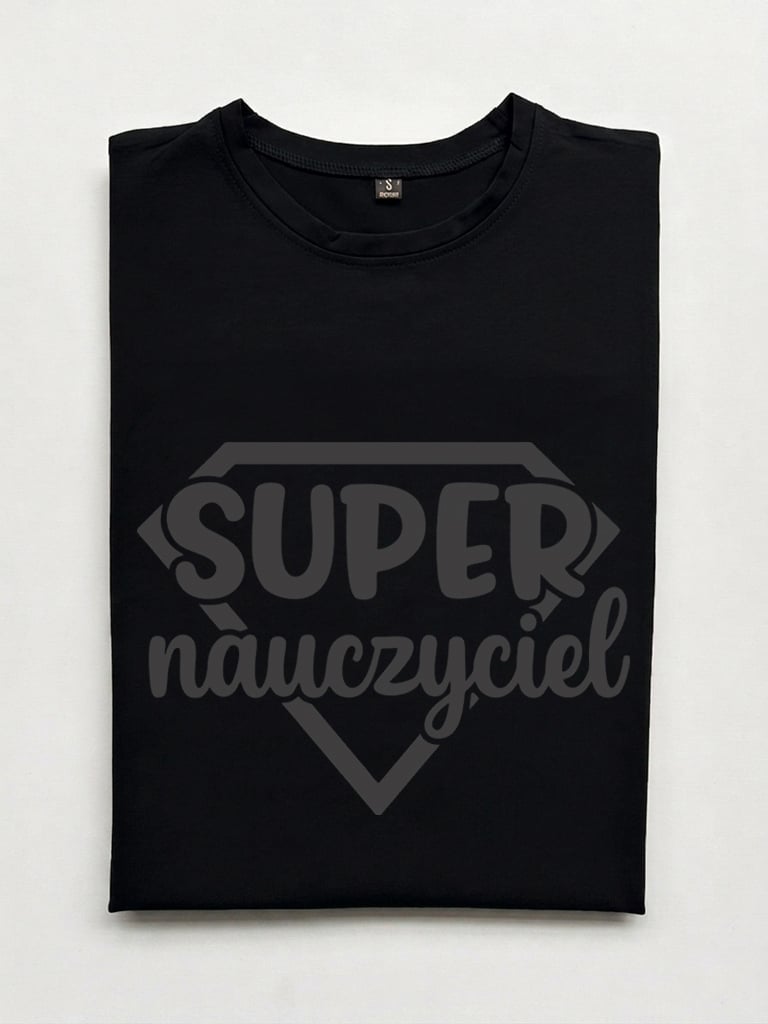 Koszulka męska z nadrukiem super nauczyciel