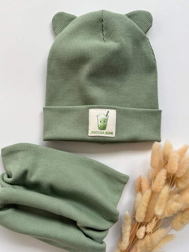 Czapka dla dziecka matcha club + komin
