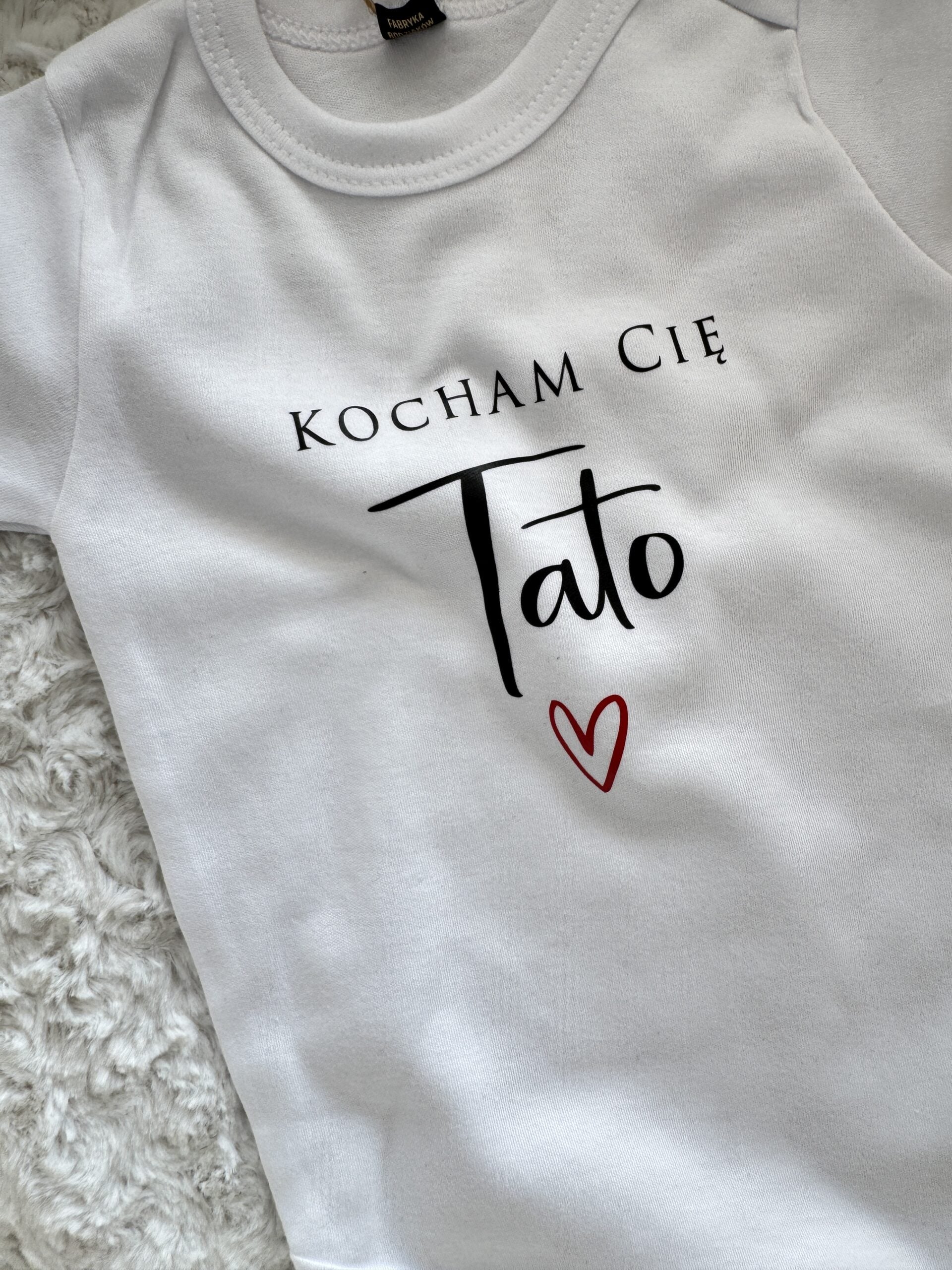 Body białe krótki rękaw kocham cię tato rozmiar 80