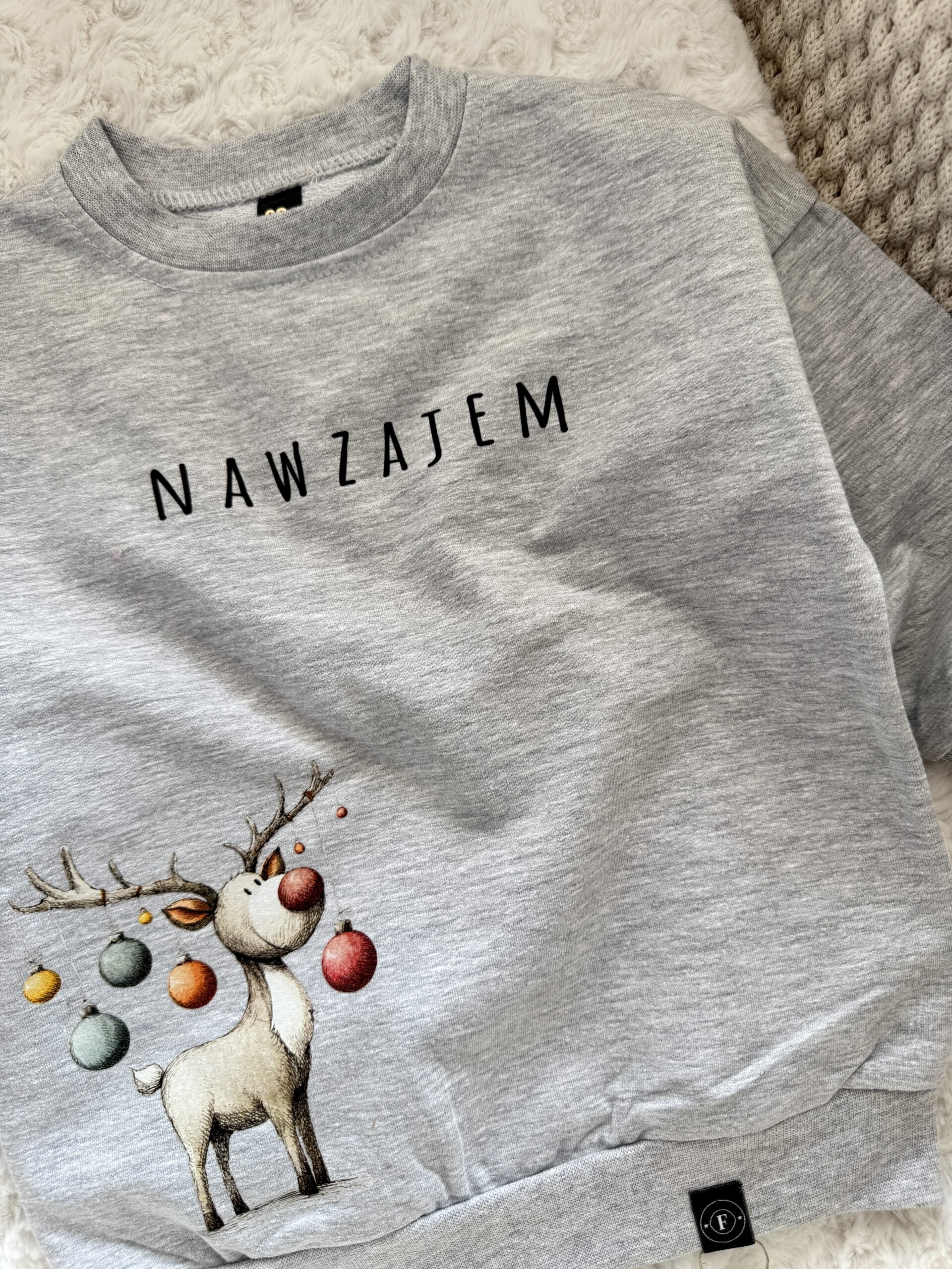 Bluza szara renifr nawzajem rozmiar 80