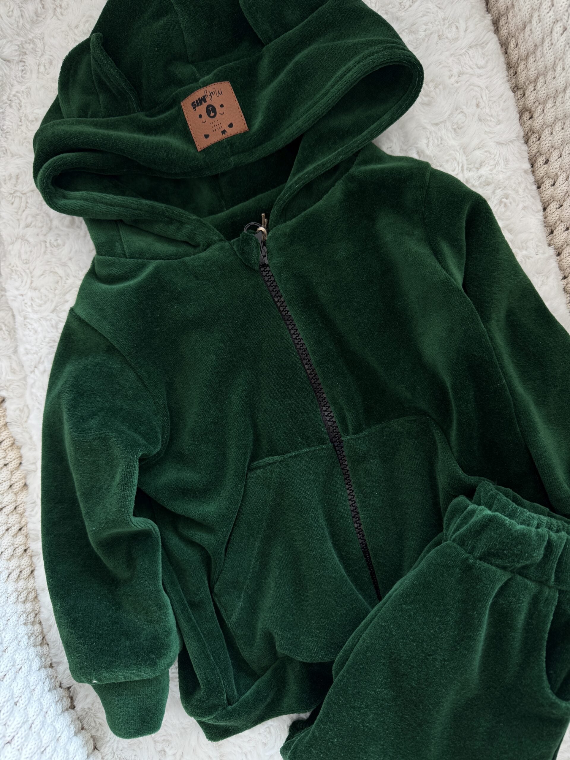 Dres welurowy zielony rozmiar 86