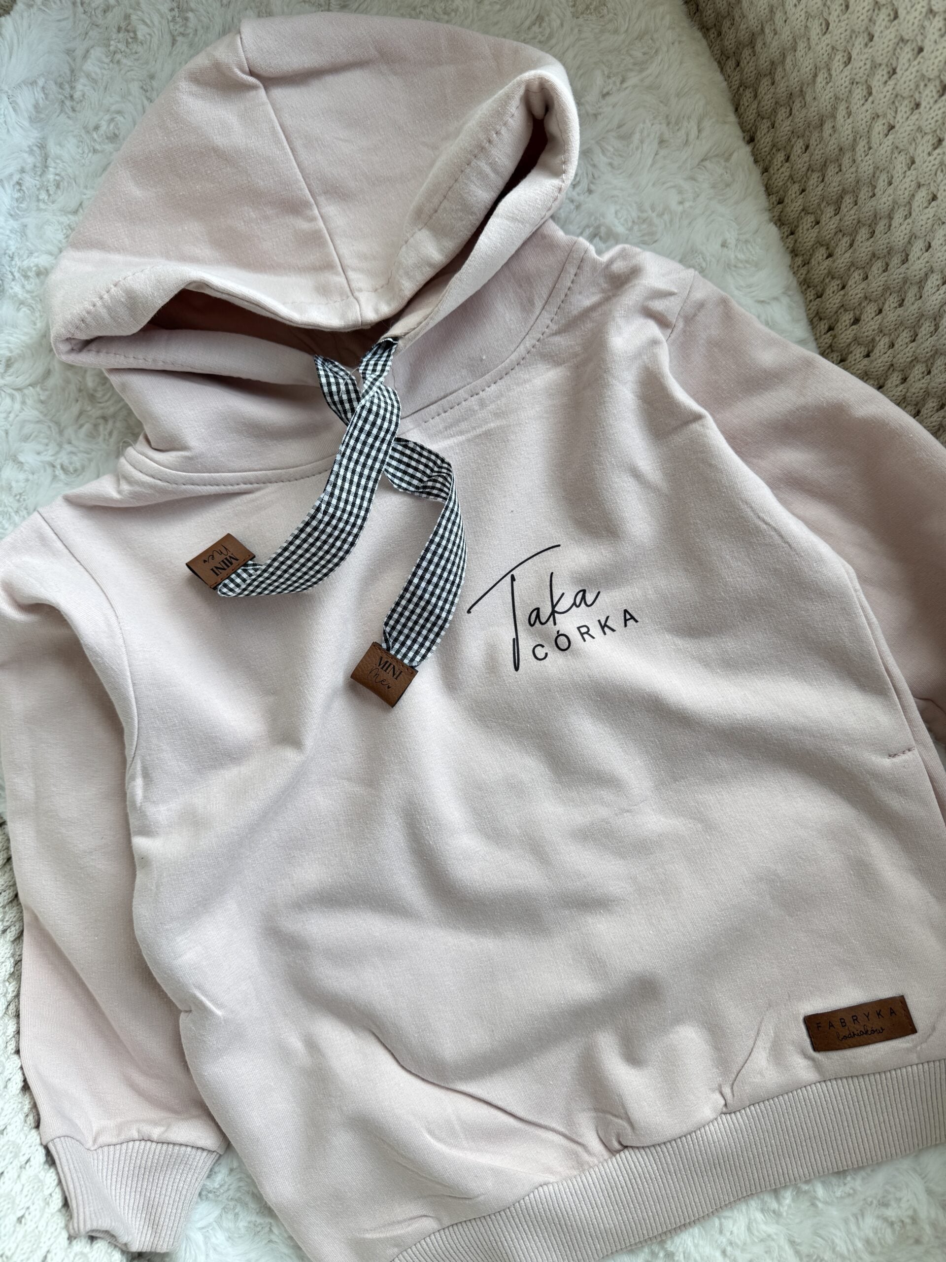 Bluza z kapturem różowa taka córka rozmiar 92