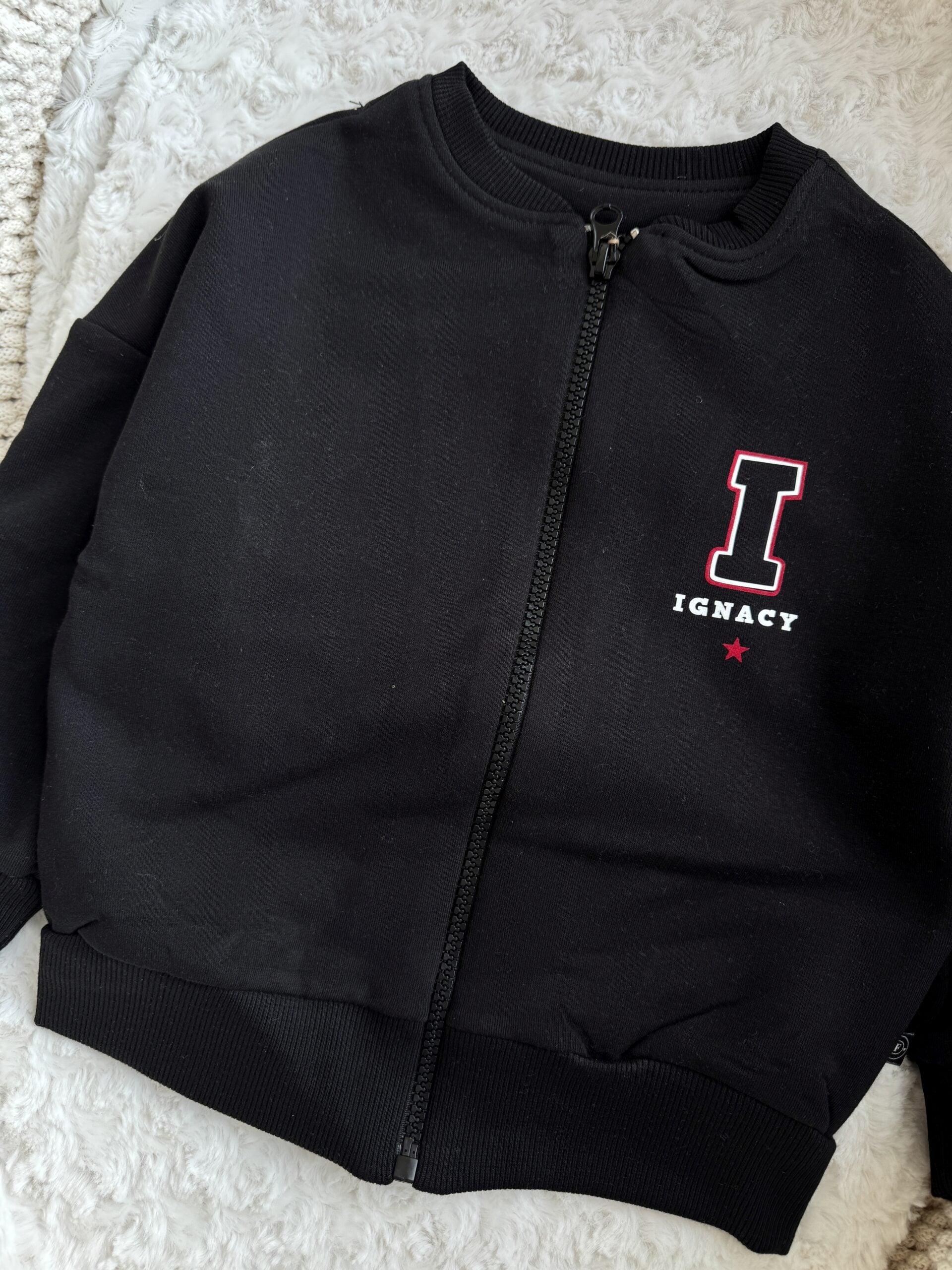 Bluza bejsbolówka czarna Ignacy rozmiar 92