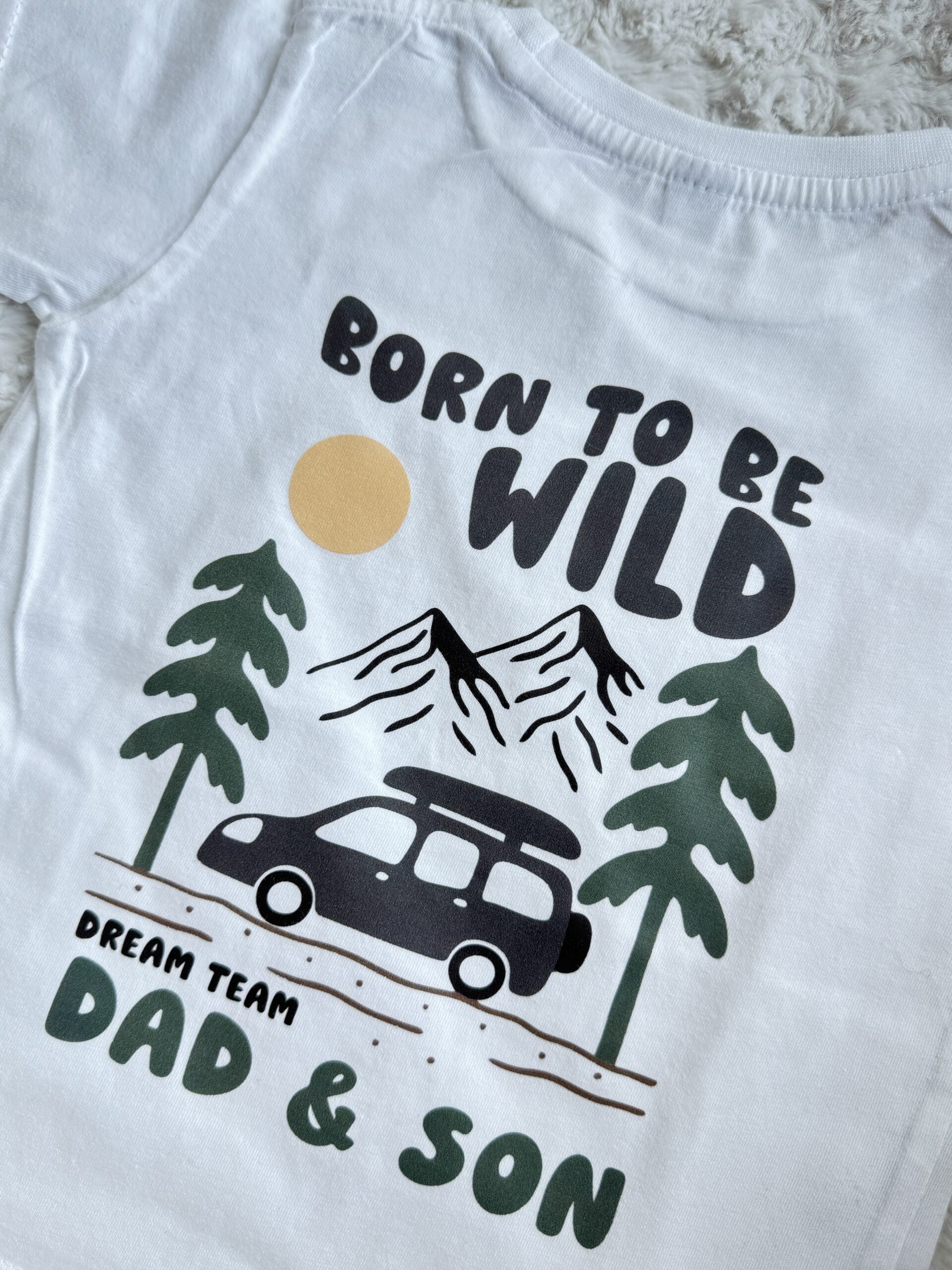 Koszulka biała krótki rękaw born to be wild rozmiar 92