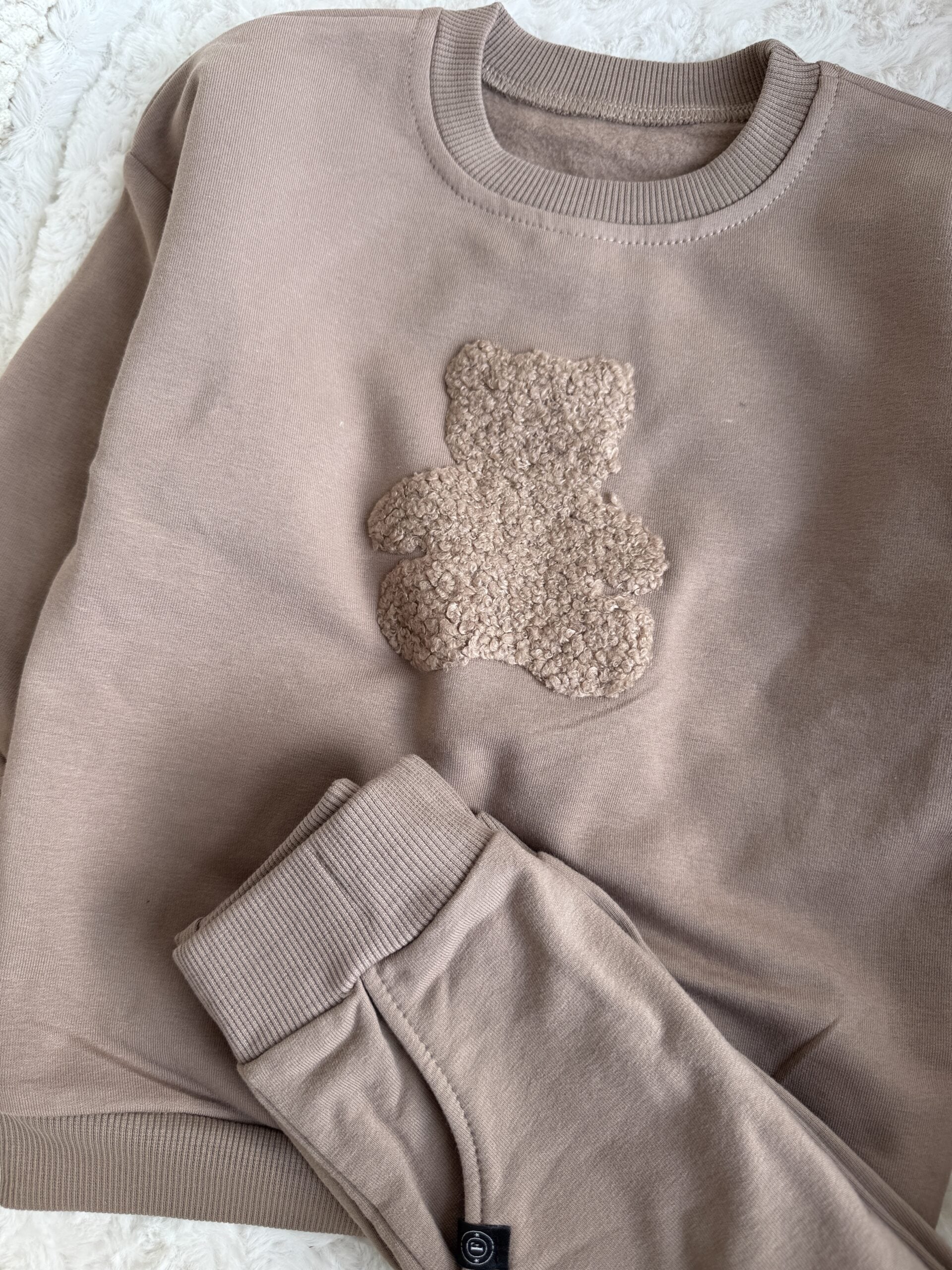 Komplet kawowy bluza + spodnie dresowe pluszowy misio rozmiar 92