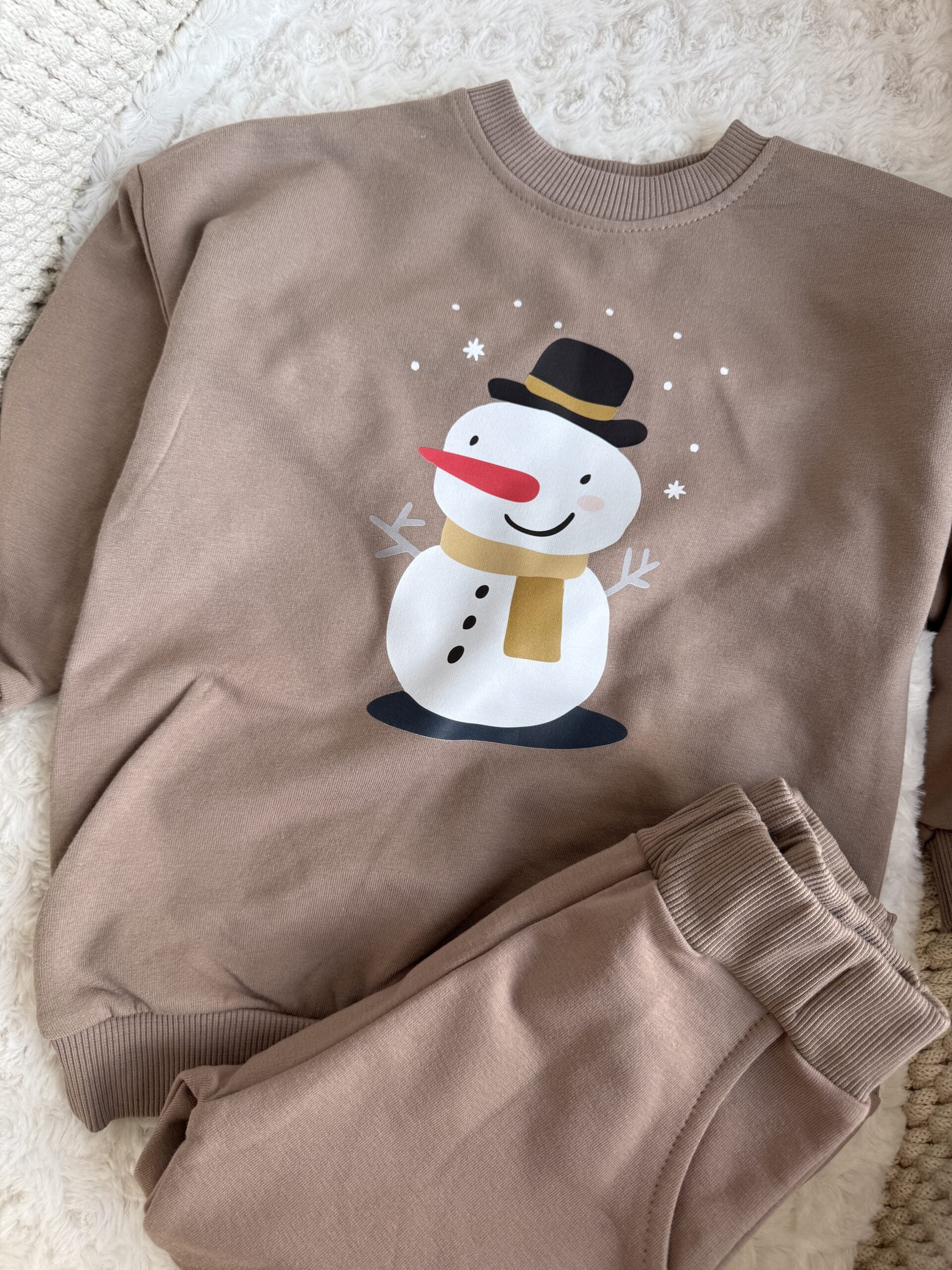 Komplet kawowy bluza + spodnie dresowe bałwanek rozmiar 92